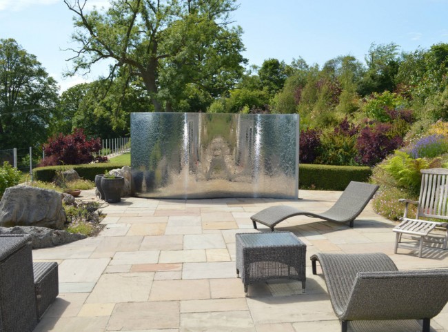 Natural Stone Paving with Water Feature